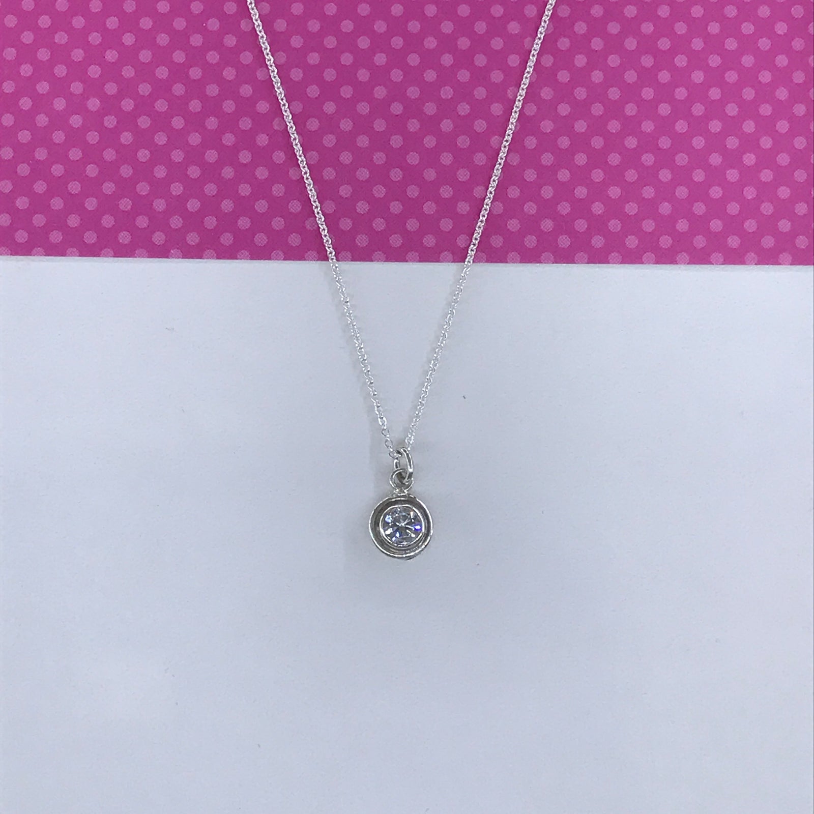 Small Silver and Zirconia Necklace
