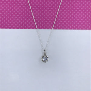 Small Silver and Zirconia Necklace