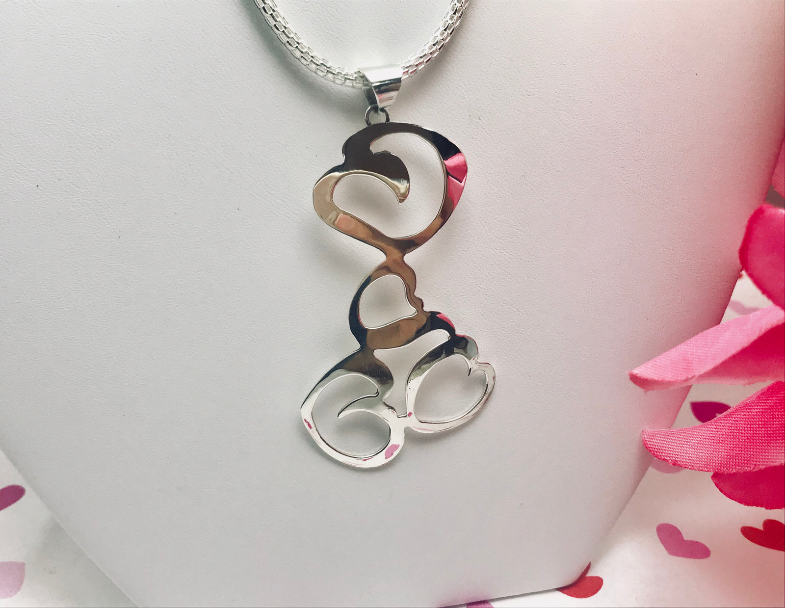 Multiple Hearts Necklace and Earrings Set