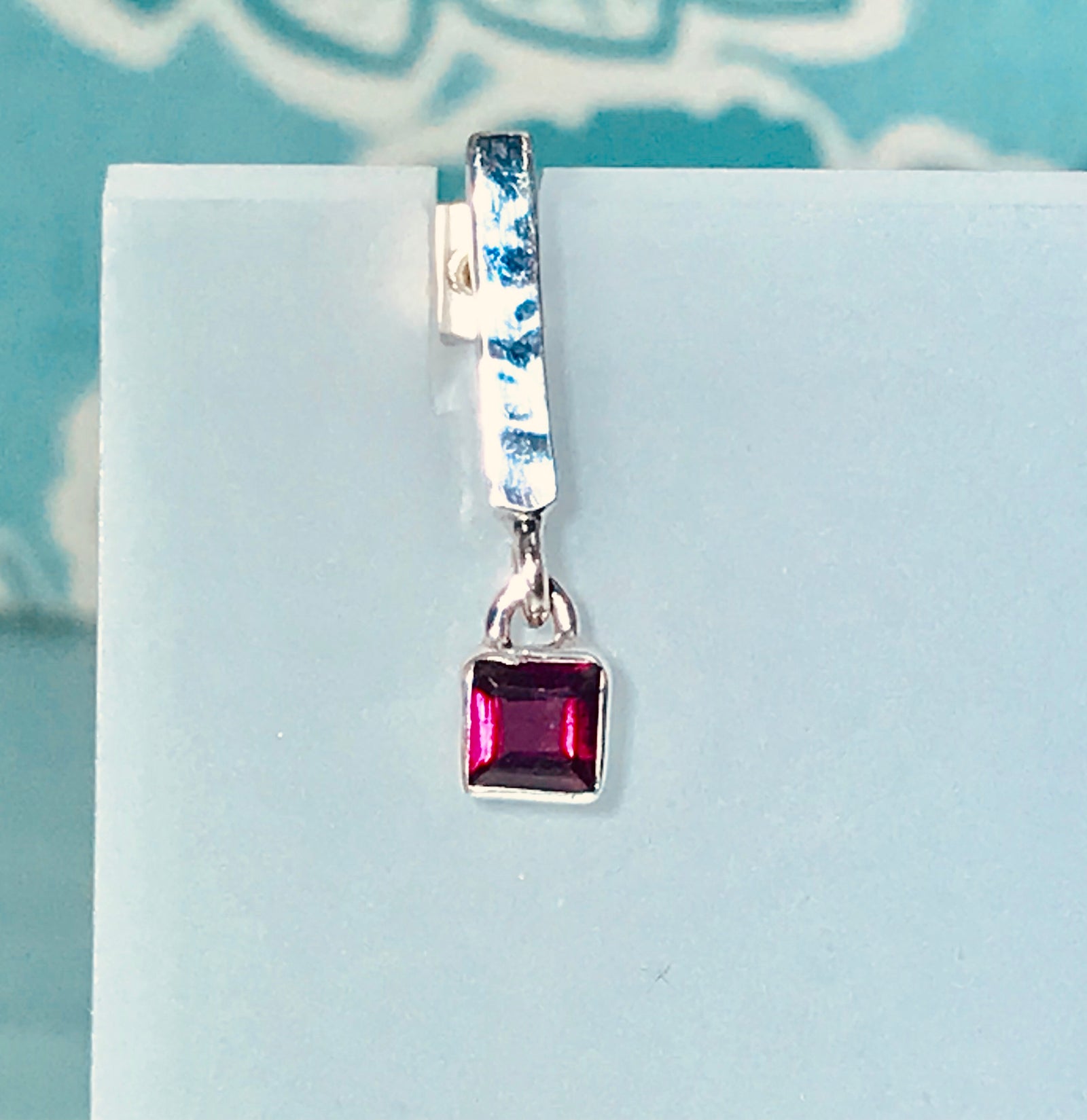 Hammered Bars Silver Earrings