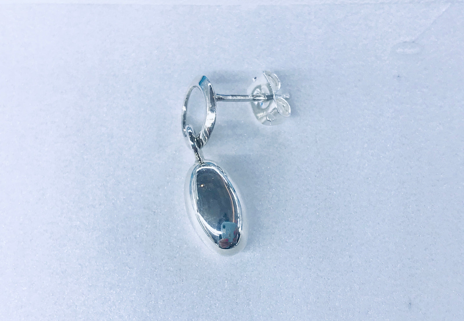 Circle and Drop Silver Pendant and Earrings Set