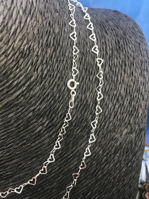 Linked Hearts Silver Chain