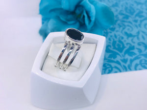 Triple band Oval Zirconia Ring