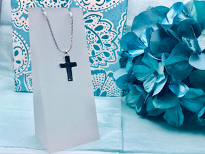 Large Smooth Cross Silver Necklace