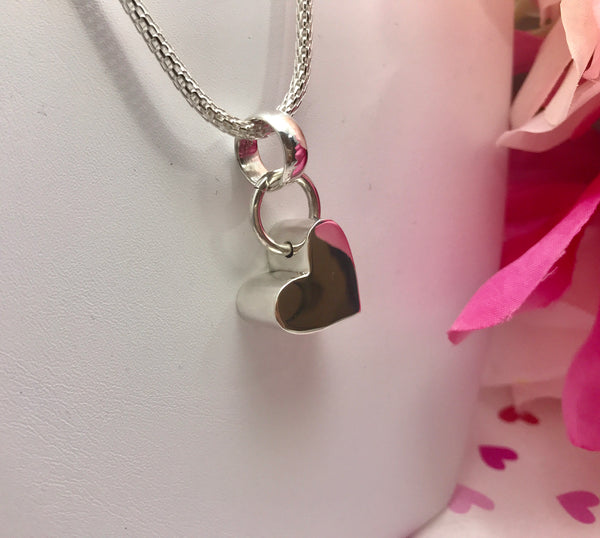 ☆ENGBROX☆ silver925petit heart necklace EBNL19030 Broken Heart Pendant Necklace, Silver Heart Necklace, Gothic
