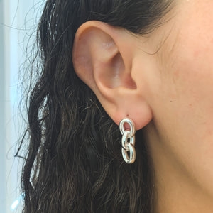 Chain Link Silver Earrings
