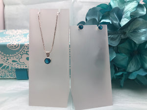 Round Zirconia Necklace and Earrings Sterling Silver Set
