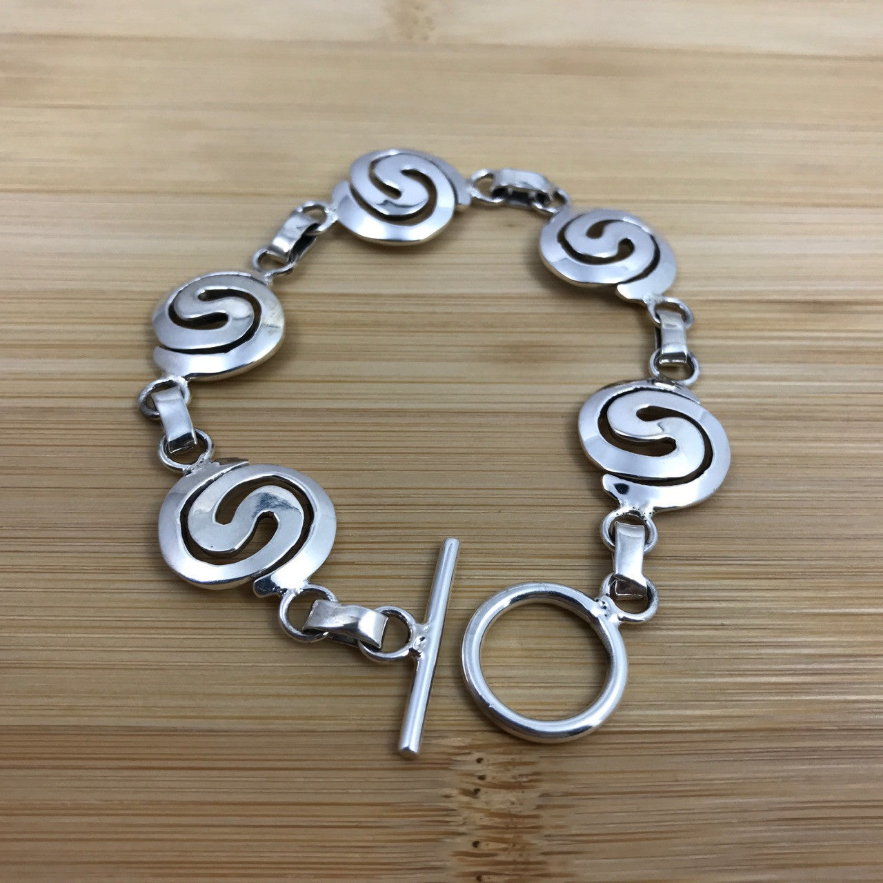 Round Greca Silver Bracelet